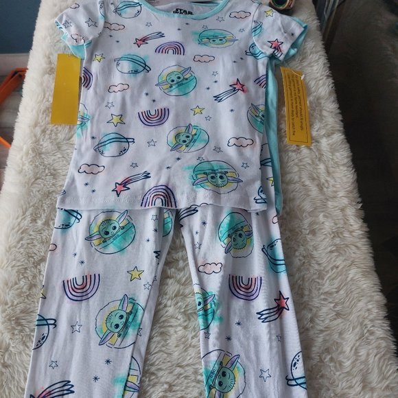 3/$30 4- Piece Disney Star Wars Mandalorian Baby Yoda Cotton Pajama Set - Picture 5 of 14